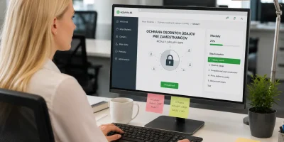 Zamestnankyňa absolvuje online GDPR školenie pre zamestnancov v systéme Edumio.